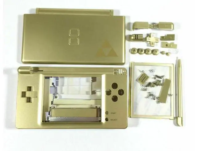 Alt view image 6 of 7 - Replacement Housing for Nintendo DS Lite Glass Lens Shell Gold Zelda Triforce