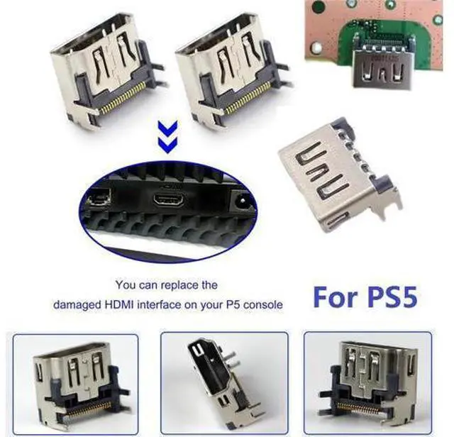 Alt view image 4 of 7 - 5 Pack OEM HDMI Port Connector Socket Replacement For Sony PlayStation 5 PS5 USA
