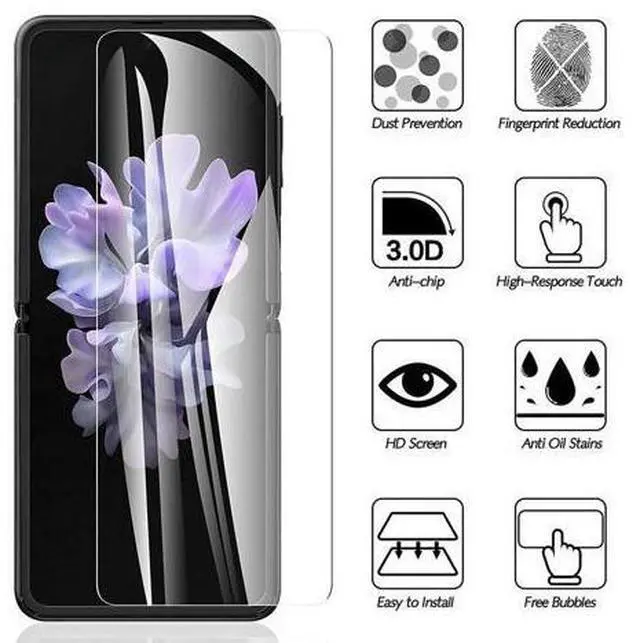 Alt view image 6 of 7 - For Samsung Galaxy Z Flip 3 5G Soft Hydrogel Screen Protector Film/HD Lens Cover