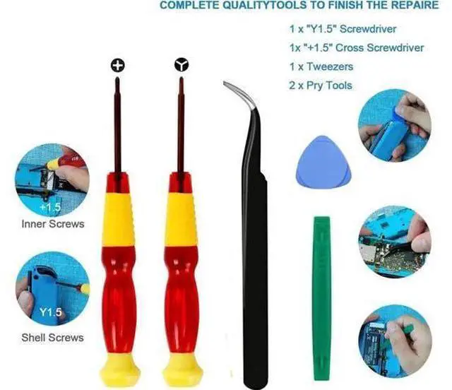 Alt view image 6 of 7 - For Nintendo Switch Lite 19in1 Analog Joystick Replacement Repair Tool Kit Set
