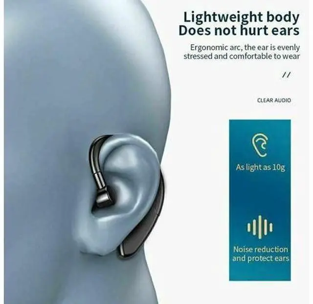 Alt view image 7 of 7 - Wireless Bluetooth 5.0 Earpiece Headset Driving Trucker Earbuds Noise Cancelling