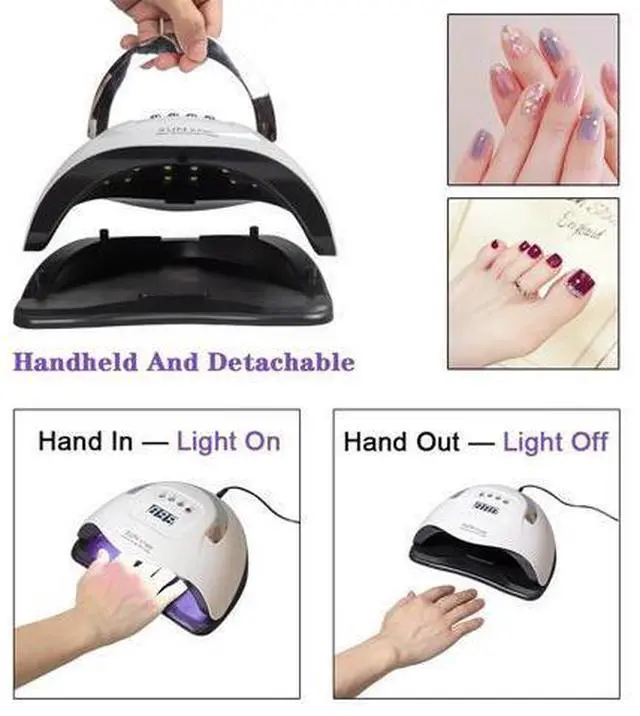Alt view image 5 of 7 - 220W Nail Dryer LED Lamp UV Light Polish Gel Curing Machine Electric Manicure