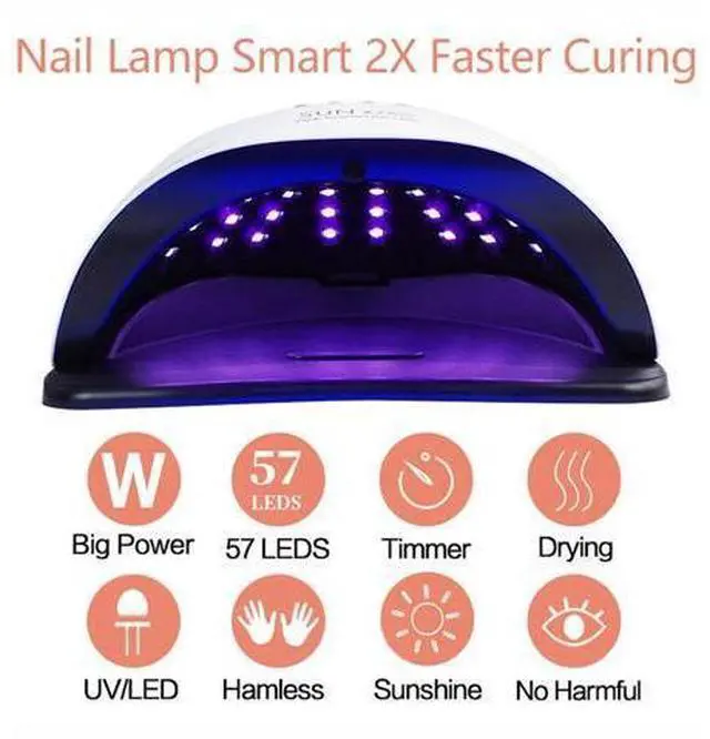 Alt view image 7 of 7 - 220W Nail Dryer LED Lamp UV Light Polish Gel Curing Machine Electric Manicure