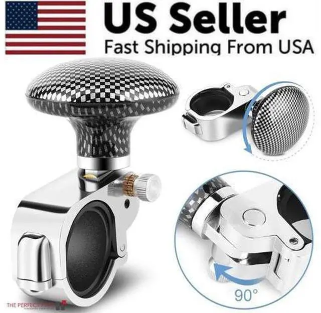 Alt view image 3 of 7 - Steering Wheel Spinner Knob Handle Universal Heavy Duty Suicide Car Truck Power