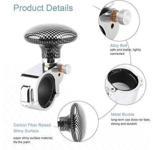 Alt view image 4 of 7 - Steering Wheel Spinner Knob Handle Universal Heavy Duty Suicide Car Truck Power