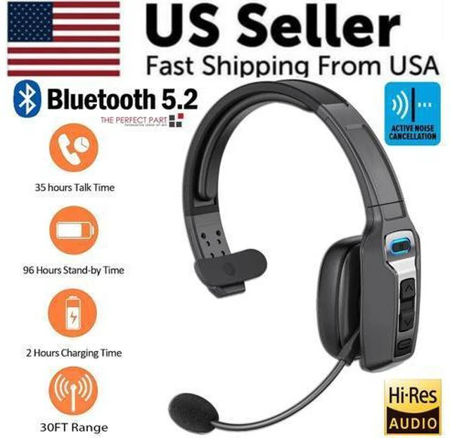 Alt view image 3 of 7 - Trucker Bluetooth 5.2 Wireless Headset With Noise Cancelling Mic For Phones PC
