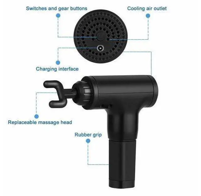 Alt view image 4 of 7 - Massage Gun Percussion Massager Deep Tissue Muscle massage Relaxing + 4 Heads