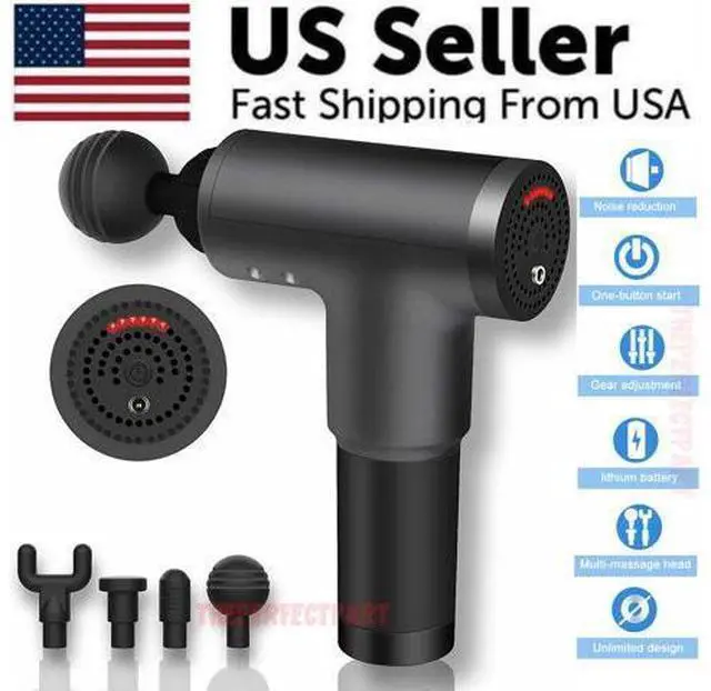 Alt view image 3 of 7 - Massage Gun Percussion Massager Deep Tissue Muscle massage Relaxing + 4 Heads