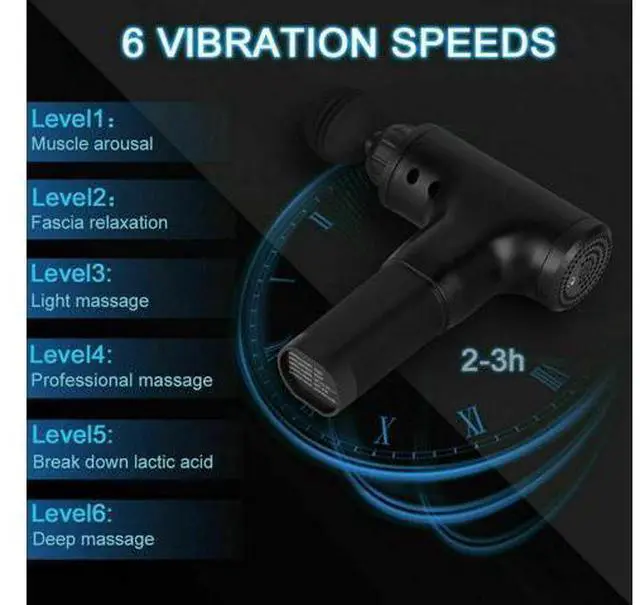 Alt view image 7 of 7 - Massage Gun Percussion Massager Deep Tissue Muscle massage Relaxing + 4 Heads