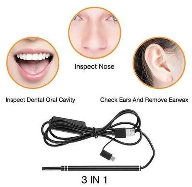 Alt view image 4 of 7 - LED Ear Endoscope HD Otoscope Ear Wax Cleaning Camera Tool Cleaner Removal Kit