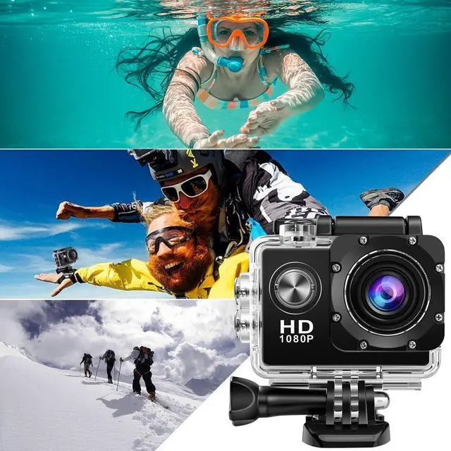 Alt view image 5 of 7 - HD Action Sport Waterproof Camera 20 MP Recorder HD 1080P Camcorder Video 170° - Black