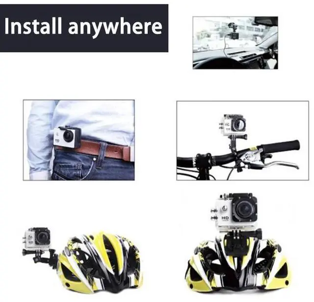 Alt view image 7 of 7 - HD Action Sport Waterproof Camera 20 MP Recorder HD 1080P Camcorder Video 170° - Black