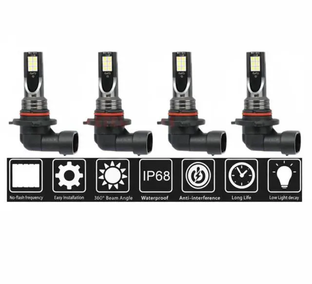 Main image of 9005 9006 LED Headlights Kit Combo Bulbs 8000K High Low Beam Super White Bright