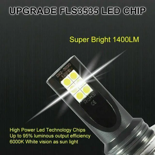 Alt view image 6 of 7 - 9005 9006 LED Headlights Kit Combo Bulbs 8000K High Low Beam Super White Bright