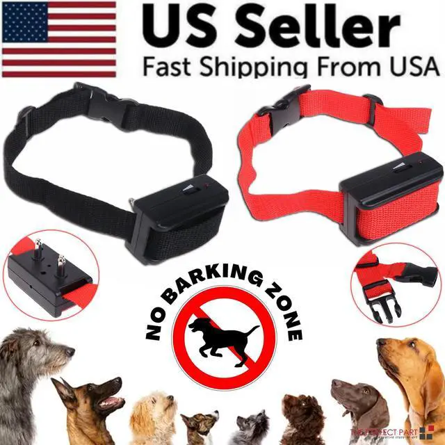 Alt view image 2 of 7 - Automatic Anti Bark Barking Dog Shock Control COLLAR Device Small Medium Large - Red