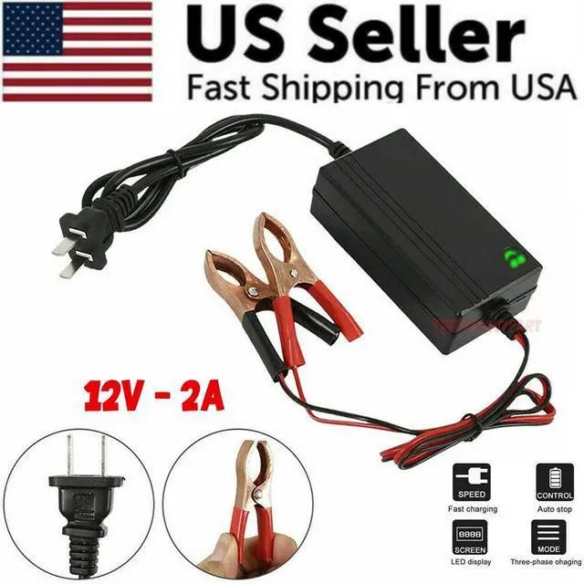 Alt view image 2 of 7 - Portable 12V Auto Car Battery Charger Truck Trickle Maintainer Boat Motorcycle
