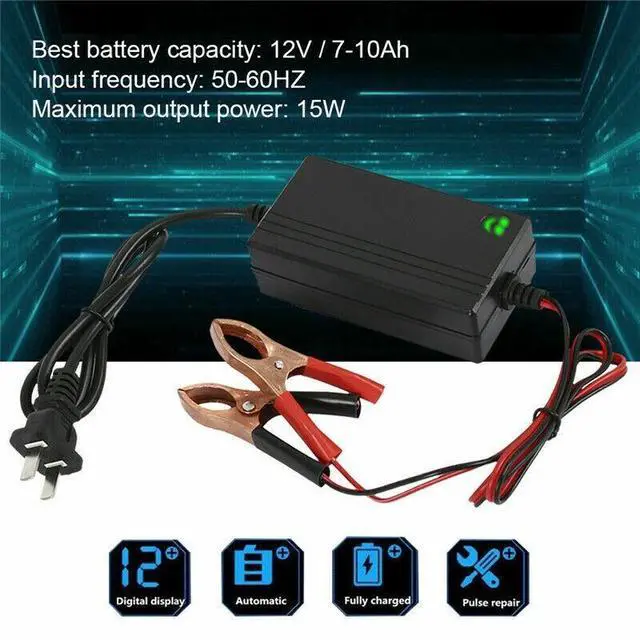 Alt view image 5 of 7 - Portable 12V Auto Car Battery Charger Truck Trickle Maintainer Boat Motorcycle