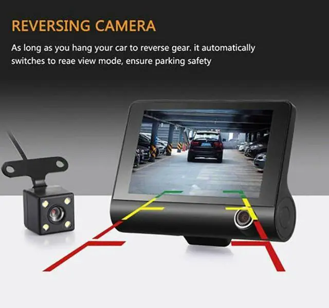 Alt view image 6 of 7 - 1080P 4" Dual Lens HD Car DVR Rearview Video Dash Cam Recorder Camera G-Sensor