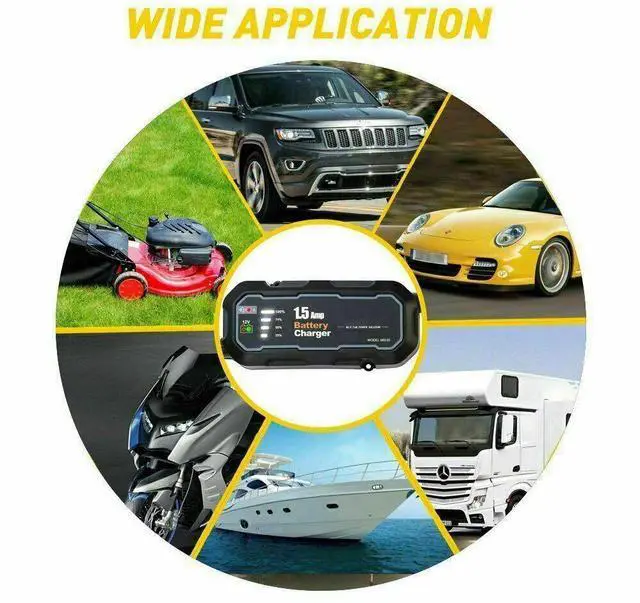 Alt view image 5 of 7 - 1500mAh Automatic Smart Battery Charger 12V Portable Car Auto Trickle Maintainer