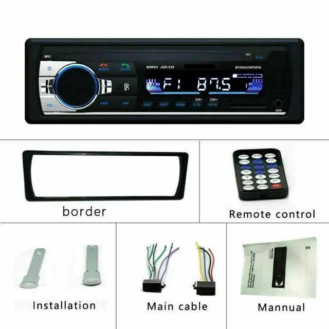 Alt view image 3 of 7 - Bluetooth Car Stereo Audio In-Dash FM Aux Input Receiver SD USB MP3 Radio Player