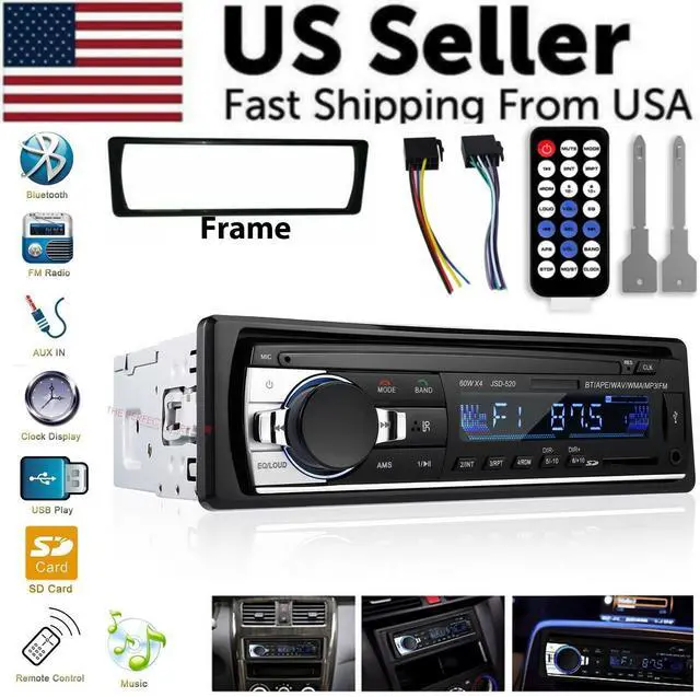 Alt view image 2 of 7 - Bluetooth Car Stereo Audio In-Dash FM Aux Input Receiver SD USB MP3 Radio Player