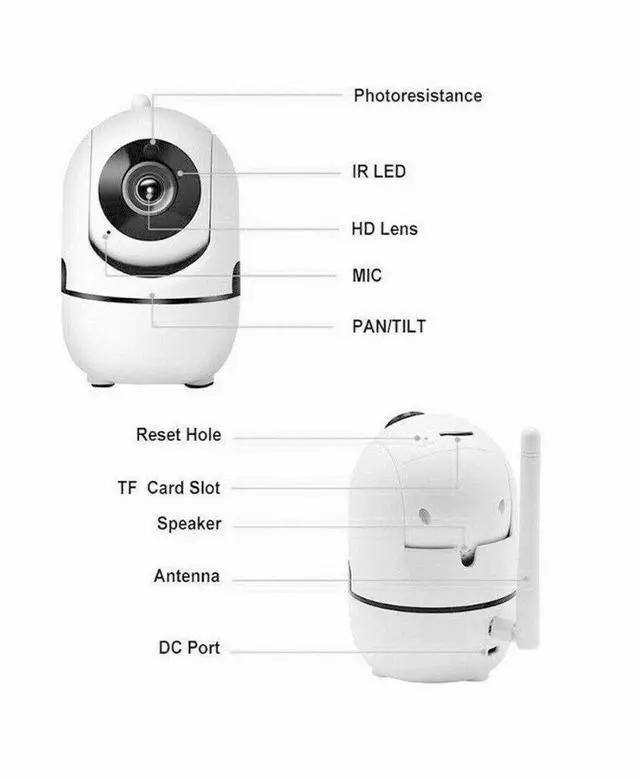 Alt view image 4 of 7 - 1080P WiFi Wireless Indoor Home Security Camera Night Vision Baby Pet Monitor