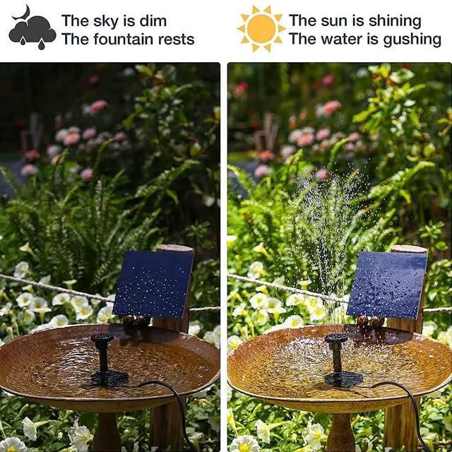 Alt view image 4 of 7 - Solar Power Fountain Submersible Floating Water Pump Bird Bath Pond Garden Pool