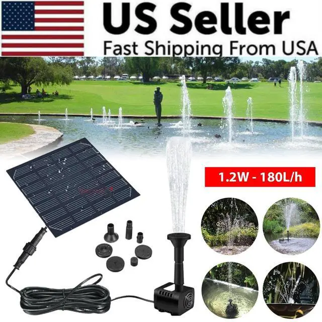 Alt view image 2 of 7 - Solar Power Fountain Submersible Floating Water Pump Bird Bath Pond Garden Pool