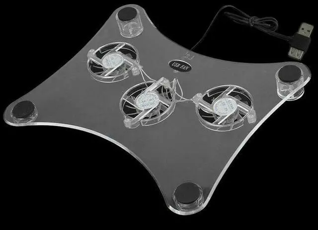 Alt view image 5 of 7 - 3 Fans USB Cooler Cooling Pad Stand LED Light Radiator For Laptop PC Notebook