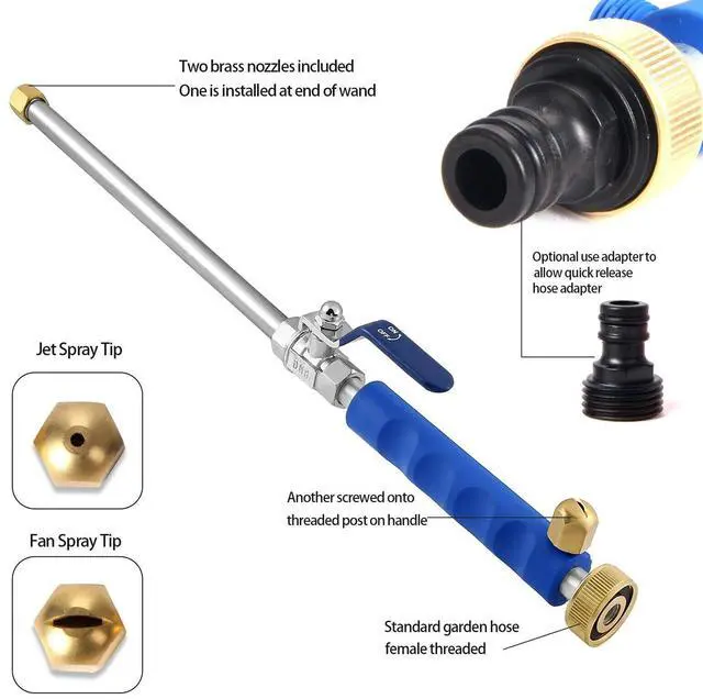 Alt view image 7 of 7 - High Pressure Power Washer Water Spray Gun Nozzle Wand Attachment Garden Hose