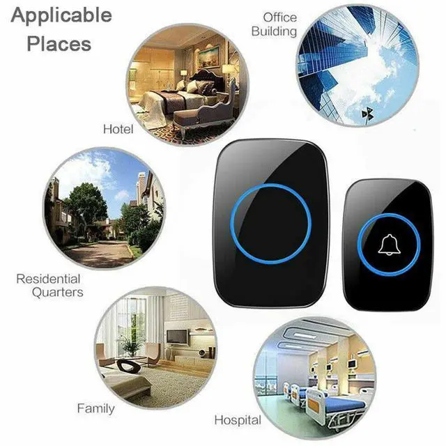 Alt view image 4 of 7 - Wireless Doorbell Chime Waterproof Plugin Receiver Adjustable Volume 1000FT Kit
