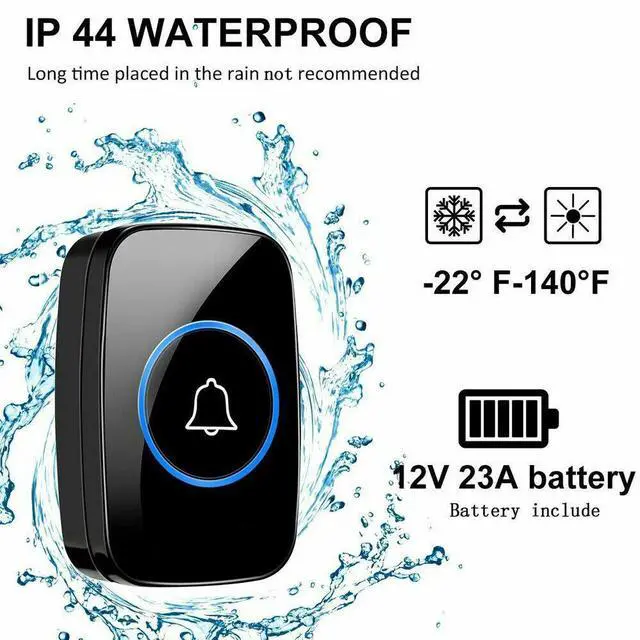 Alt view image 6 of 7 - Wireless Doorbell Chime Waterproof Plugin Receiver Adjustable Volume 1000FT Kit