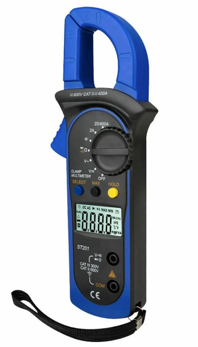 Main image of Digital Multimeter Tester AC DC Volt Ohm Amp Clamp Meter Auto Range LCD Handheld - Blue