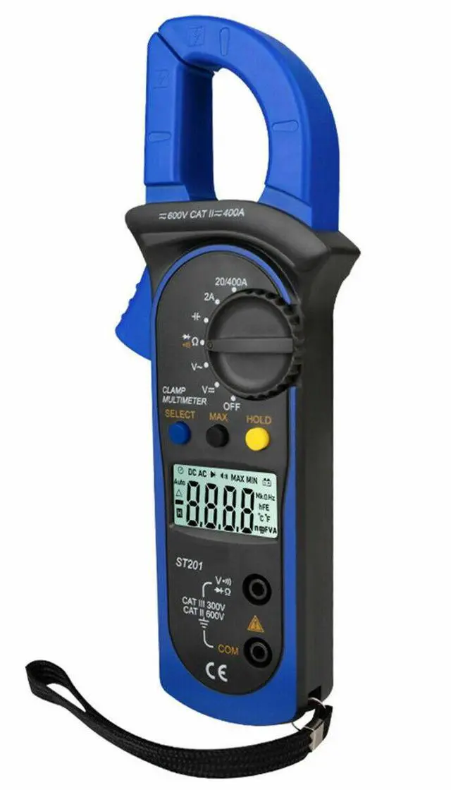 Alt view image 2 of 7 - Digital Multimeter Tester AC DC Volt Ohm Amp Clamp Meter Auto Range LCD Handheld - Blue