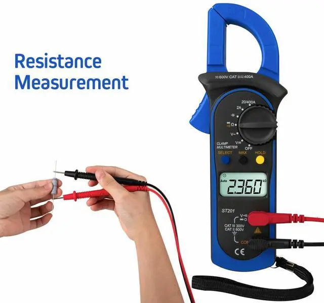 Alt view image 5 of 7 - Digital Multimeter Tester AC DC Volt Ohm Amp Clamp Meter Auto Range LCD Handheld - Red