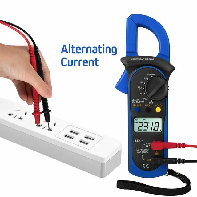 Alt view image 7 of 7 - Digital Multimeter Tester AC DC Volt Ohm Amp Clamp Meter Auto Range LCD Handheld - Red