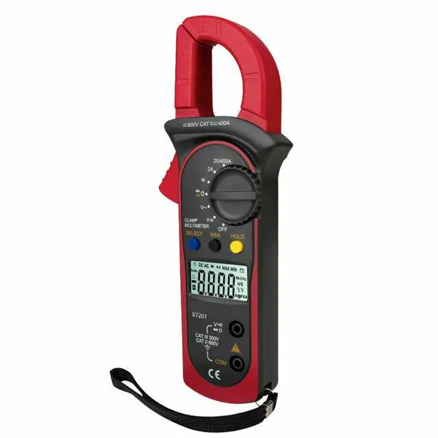 Alt view image 2 of 7 - Digital Multimeter Tester AC DC Volt Ohm Amp Clamp Meter Auto Range LCD Handheld - Red