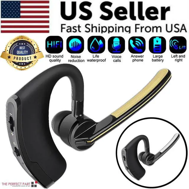 Alt view image 3 of 7 - Bluetooth Earpiece Wireless Headset Noise Cancelling Headphones Driver Trucker - Silver