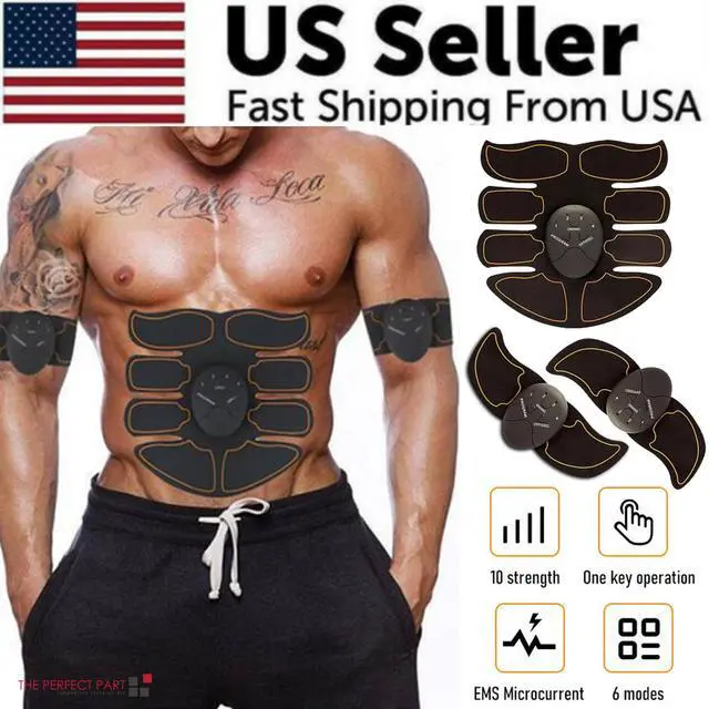 Alt view image 2 of 7 - EMS Abdominal Muscle Toning Trainer ABS Stimulator Toner Fitness Binder Gym Belt - Abs + Arms