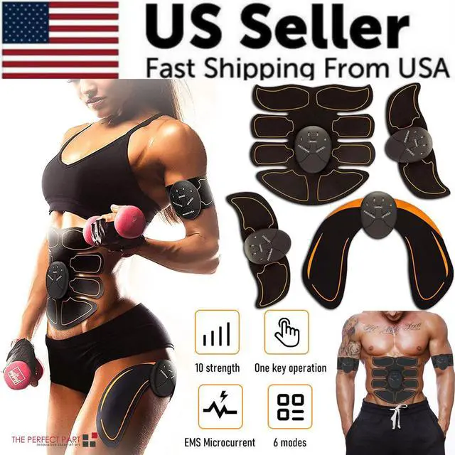Alt view image 3 of 7 - EMS Abdominal Muscle Toning Trainer ABS Stimulator Toner Fitness Binder Gym Belt - Abs + Arms