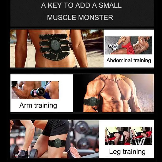 Alt view image 4 of 7 - EMS Abdominal Muscle Toning Trainer ABS Stimulator Toner Fitness Binder Gym Belt - Abs + Arms