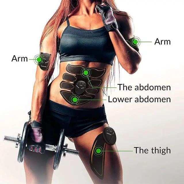Alt view image 7 of 7 - EMS Abdominal Muscle Toning Trainer ABS Stimulator Toner Fitness Binder Gym Belt - Abs + Arms