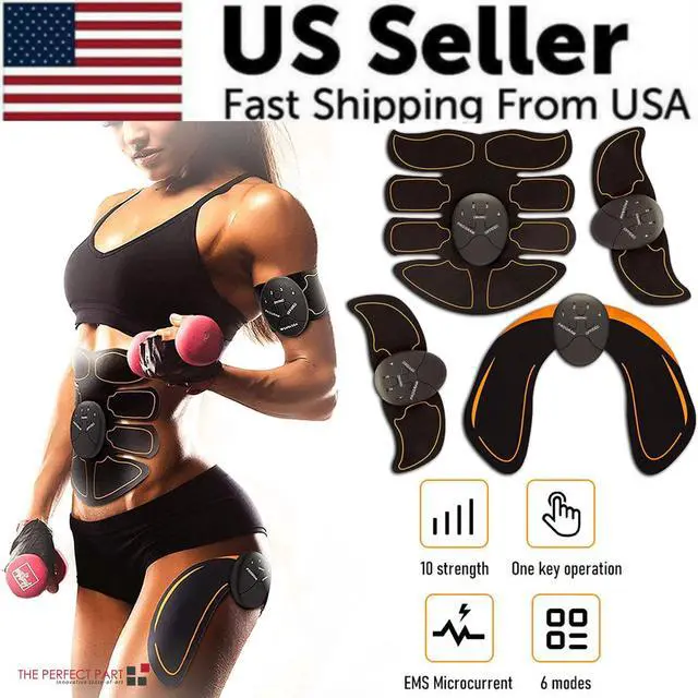 Alt view image 2 of 7 - EMS Abdominal Muscle Toning Trainer ABS Stimulator Toner Fitness Binder Gym Belt - Abs + Arms + Hips