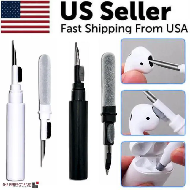 Alt view image 2 of 7 - Cleaning Pen For Airpods Pro 1 2 Earphones Cleaner Kit Soft Brush Case Earbuds - White