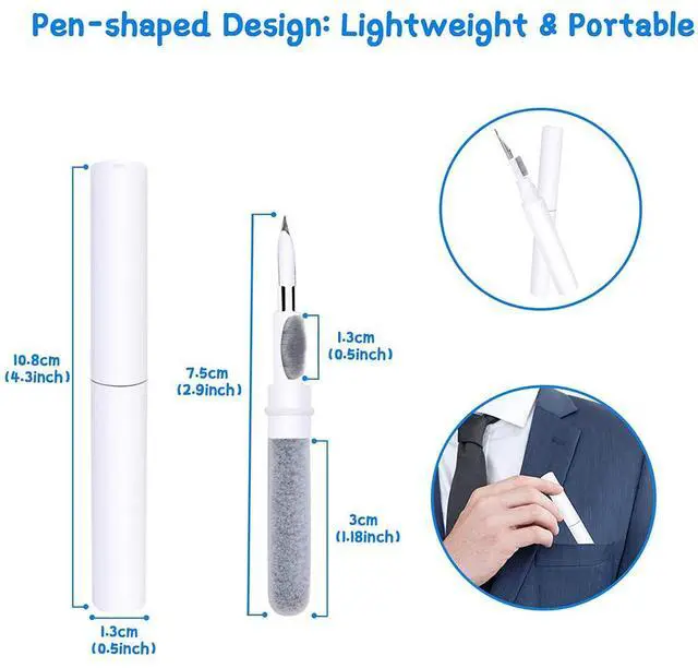 Alt view image 6 of 7 - Cleaning Pen For Airpods Pro 1 2 Earphones Cleaner Kit Soft Brush Case Earbuds - White