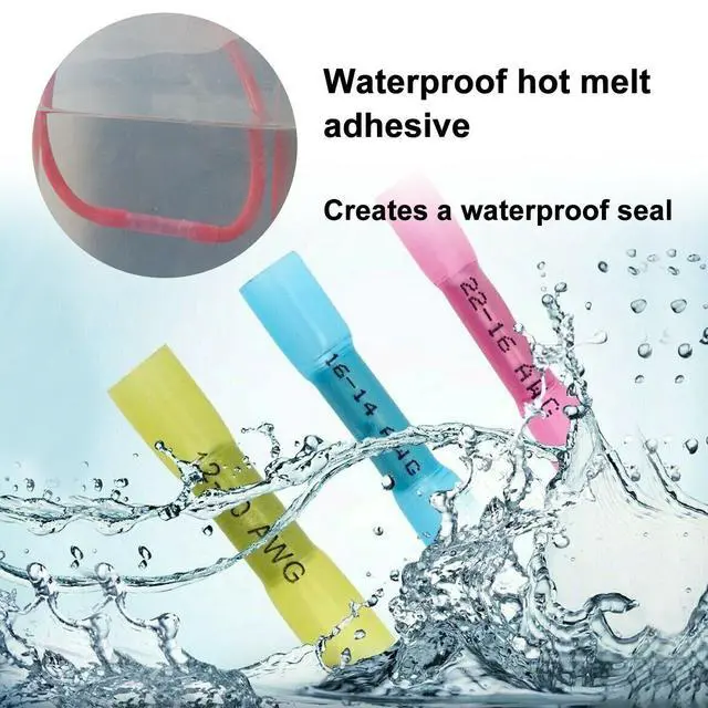 Alt view image 6 of 7 - 200/100PCS Heat Shrink Butt Wire Splice Connectors Seal Crimp Terminals USA - 100PCS