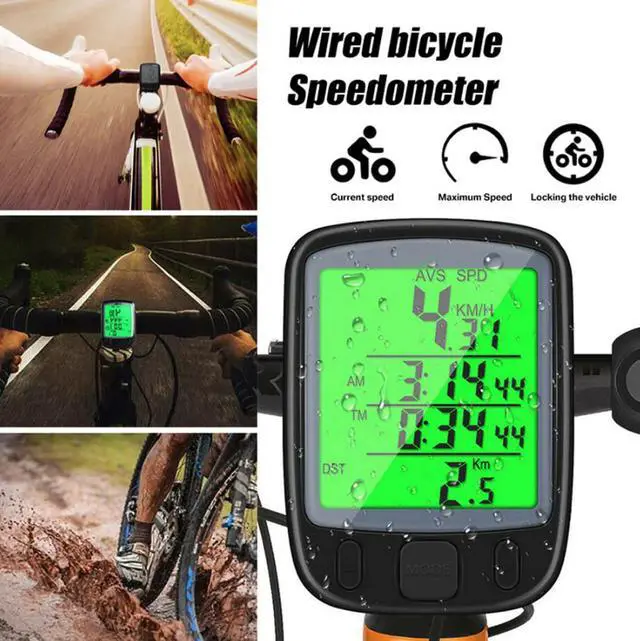 Alt view image 4 of 7 - Bike Bicycle Speedometer Cycle Digital Odometer Computer Waterproof LCD Wireless - Wired