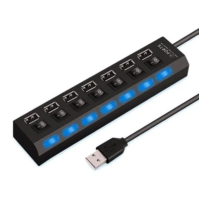 Alt view image 6 of 7 - 7 Port USB 2.0 / 3.0 Hub Splitter Adapter High Speed For PC Laptop Mac Desktop - USB 2.0 HUB
