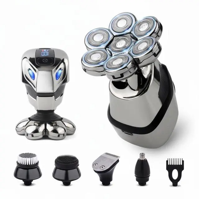 Main image of 7D Cordless Shaver Hair Trimmer Mens 5-In-1 Electric Head Shaver Razor Men Wet - Shaver Kit
