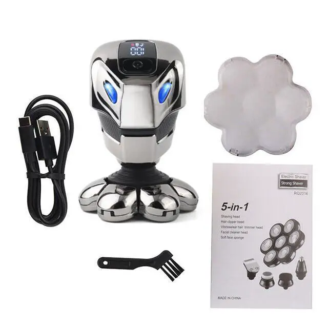 Alt view image 2 of 7 - 7D Cordless Shaver Hair Trimmer Mens 5-In-1 Electric Head Shaver Razor Men Wet - Shaver Only